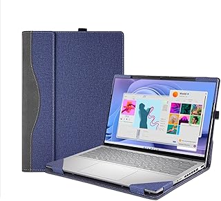 Dell 14 Laptop Case, PU Leather Sleeve – Dark Blue — Phone Case