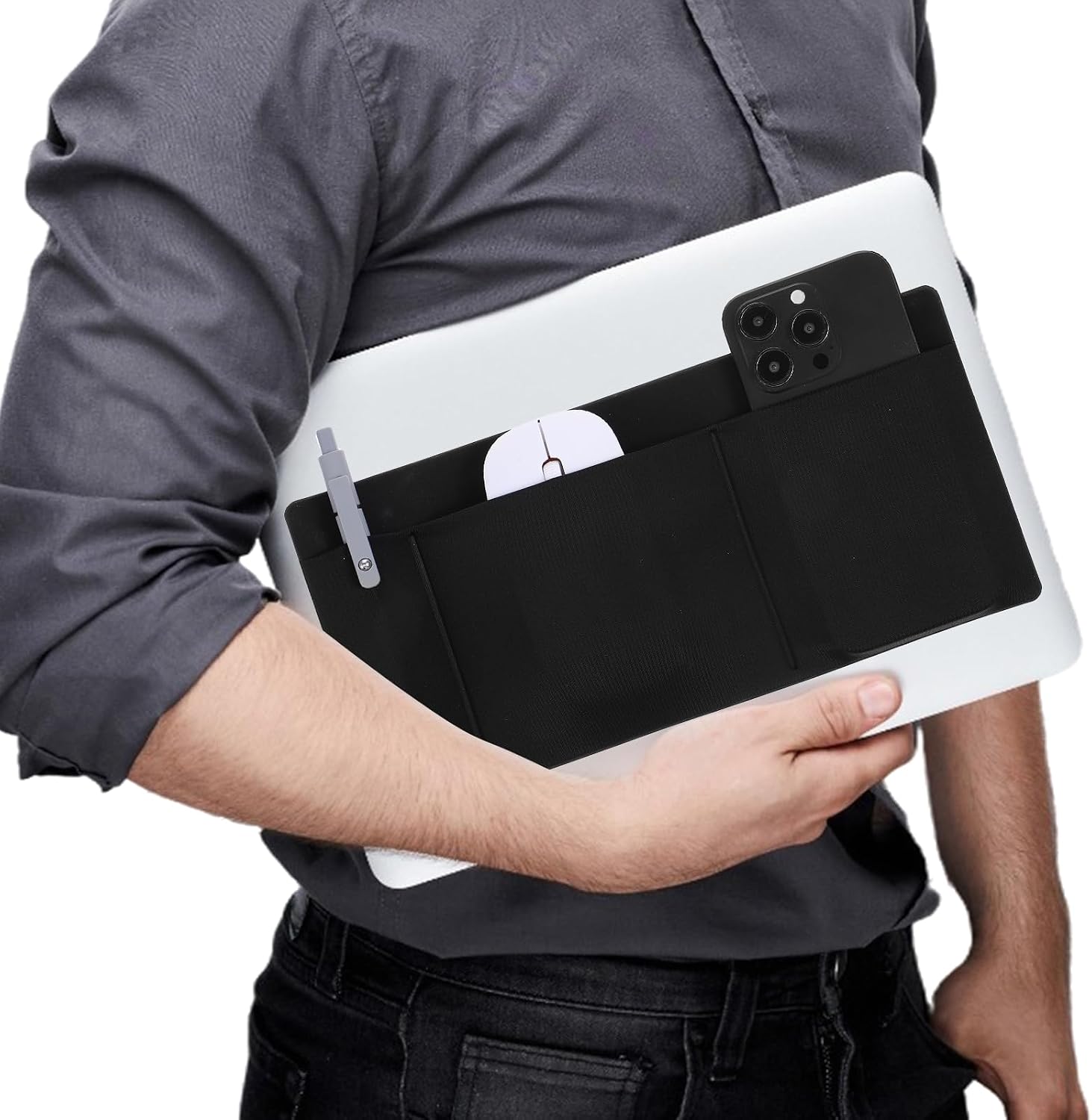 Organiseur 3 poches adhésif pour accessoires d'ordinateur — Accessoires pour ordinateurs portables