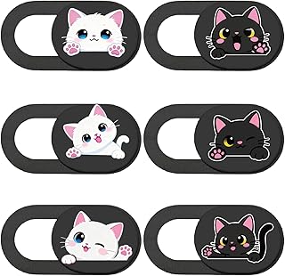 6Pcs Cat Design Webcam Cover Slide Ultra-Slim — Laptop Accessories