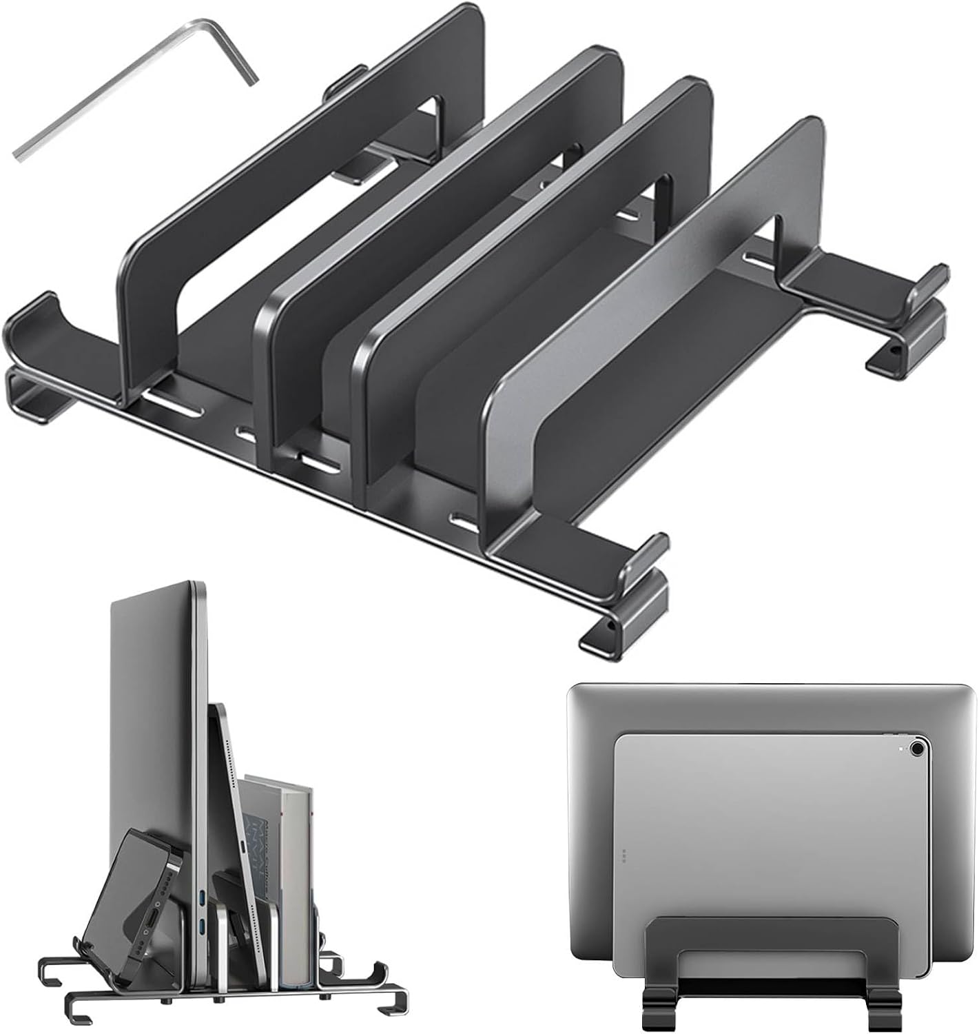Support vertical pour ordinateur portable, 5 fentes, aluminium — Accessoires pour ordinateurs portables