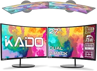 Kado 27" Curved Dual Monitor 2-Pack 1920x1080 75Hz — Computer Monitor