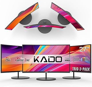Kado Trio Monitor 3-Pack 27" Courbe 1500R 1920x1080 75Hz — Écrans d'ordinateur