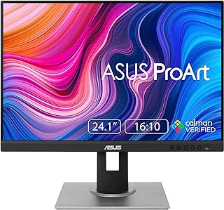 ASUS ProArt Display PA248QV 24.1” WUXGA (1920 x 1200) 16:10 Monitor, 100% sRGB/Rec.709 ΔE < 2, IPS, DisplayPort HDMI D-Sub, Calman Verified, Eye Care, Anti-Glar