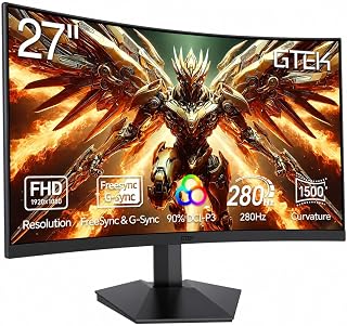 GTek 27" Curved Gaming Monitor 280Hz FHD 1ms — Computer Monitor