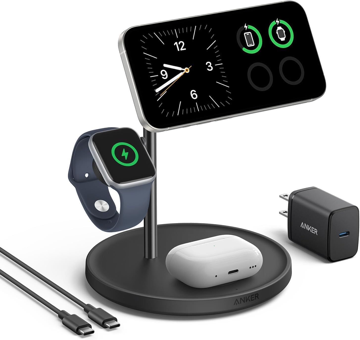wireless charger: Anker MagSafe Charger Stand, iPhone 17 Wireless Charging Station, MagGo 3 in 1 Charging…