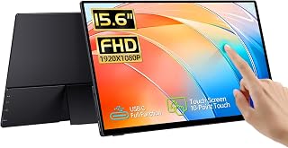 CAPERAVE 15.6" Portable Touchscreen Monitor FHD IPS — Computer Monitor