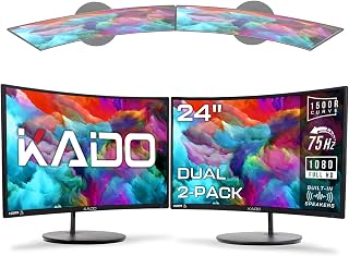 Kado 24" Curved Dual Monitor 2-Pack 1920x1080 75Hz — Computer Monitor
