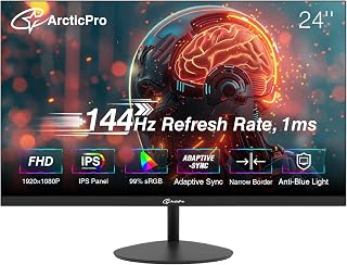 ArcticPro 24" FHD 144Hz IPS Monitor, 1ms Response — Computer Monitor