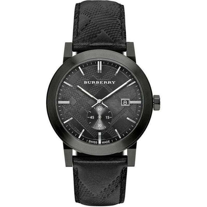 Montre pour homme Burberry BU9906 City avec bracelet en cuir noir — Montres pour hommes