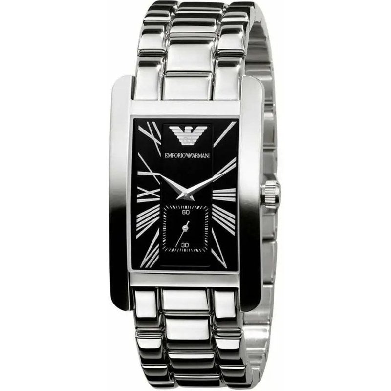 Montre pour homme rectangulaire noire classique Emporio Armani AR0156 — Montres pour hommes
