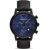 Emporio Armani AR11351 Men's Chronograph Watch with Black Leather Band