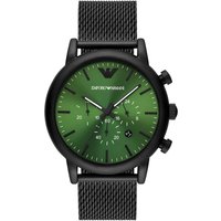 Emporio Armani AR11470 Black and Green Chronograph Quartz Men's Watch — Mens Watches