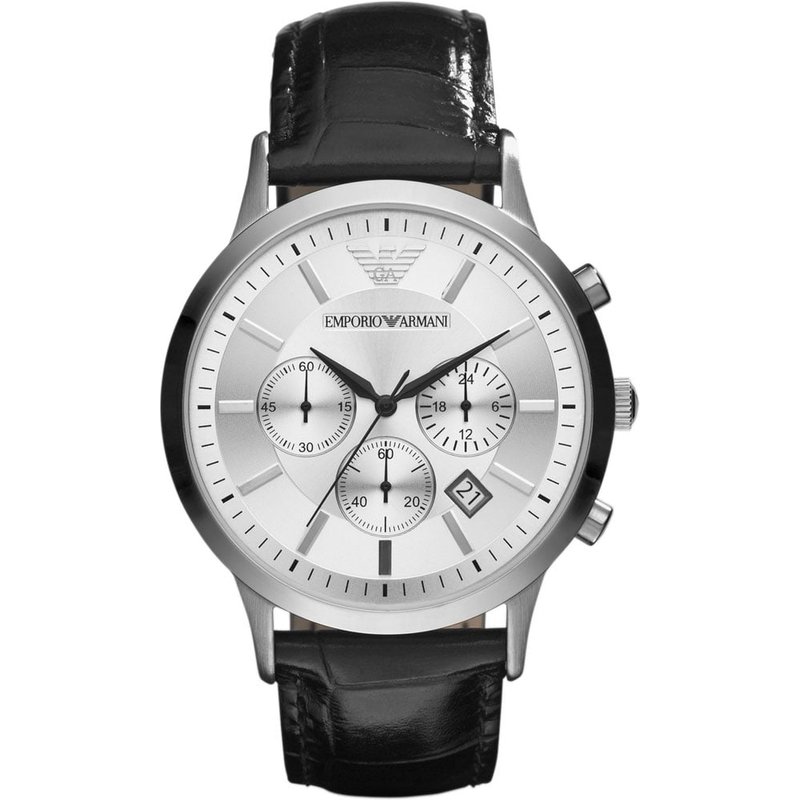 Montre chronographe Emporio Armani AR2432 pour homme avec cadran argenté — Montres pour hommes