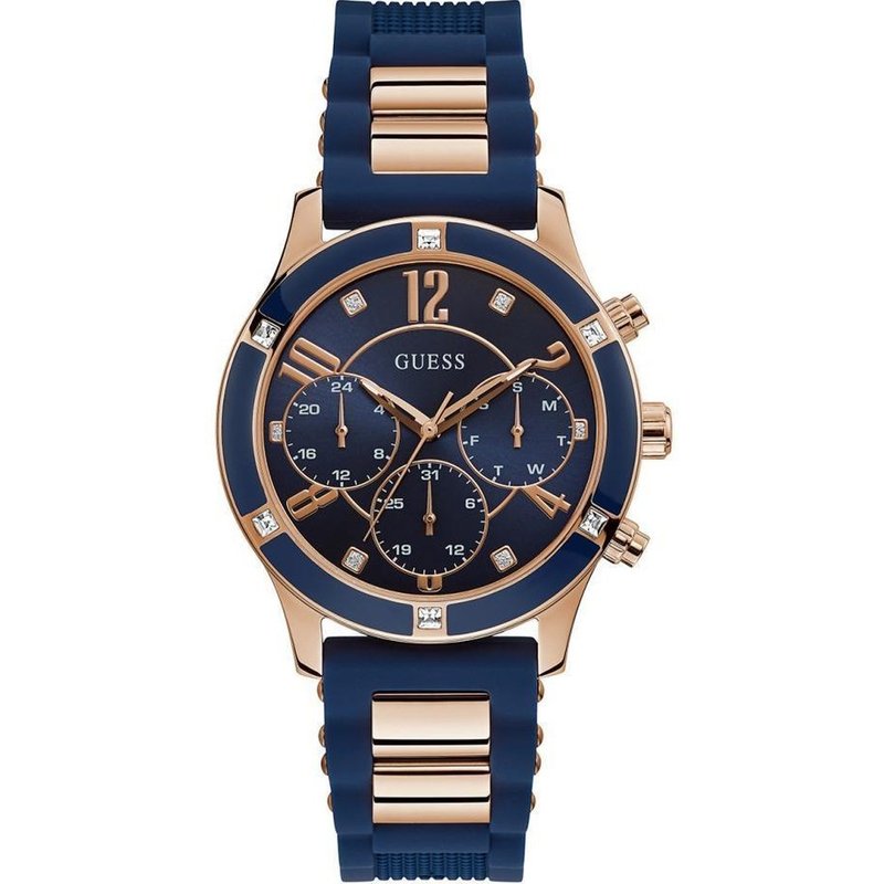 Guess W1234L4 Breeze Montre à quartz pour femme avec cadran bleu diamant — Montres pour femmes
