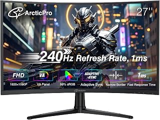 Moniteur gaming incurvé ArcticPro 27 po, 240Hz, FHD 1080p IPS