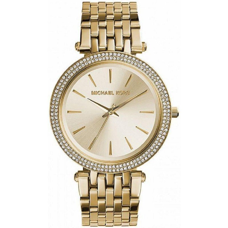 Michael Kors MK3430 Darci Montre en acier inoxydable doré avec cristal — Montres pour femmes