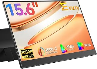 EVICIV Portable Monitor 15.6" 1080P IPS USB-C — Computer Monitor