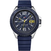 Montre Tommy Hilfiger 1791204 pour homme, cadran bleu, bracelet en silicone bleu