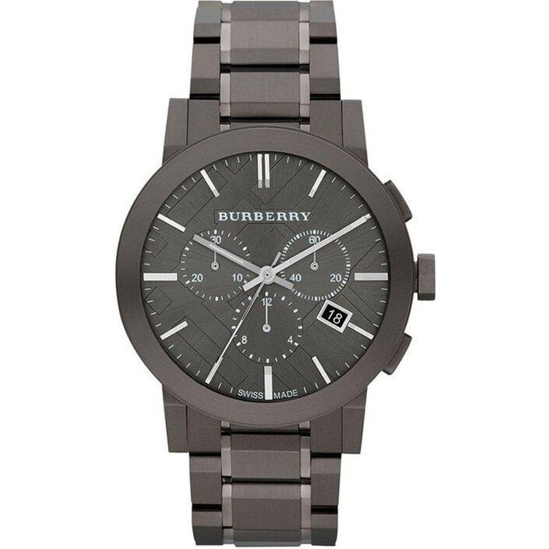 Burberry Montre pour homme BU9354 en acier inoxydable plaqué gris ion