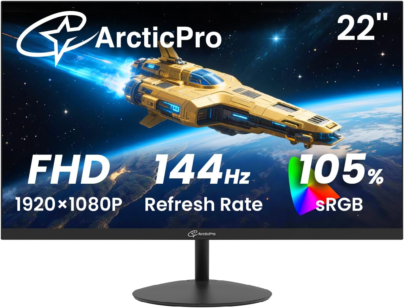 Moniteur de jeu ArcticPro 22 po 144Hz FHD 1080p — Écrans d'ordinateur