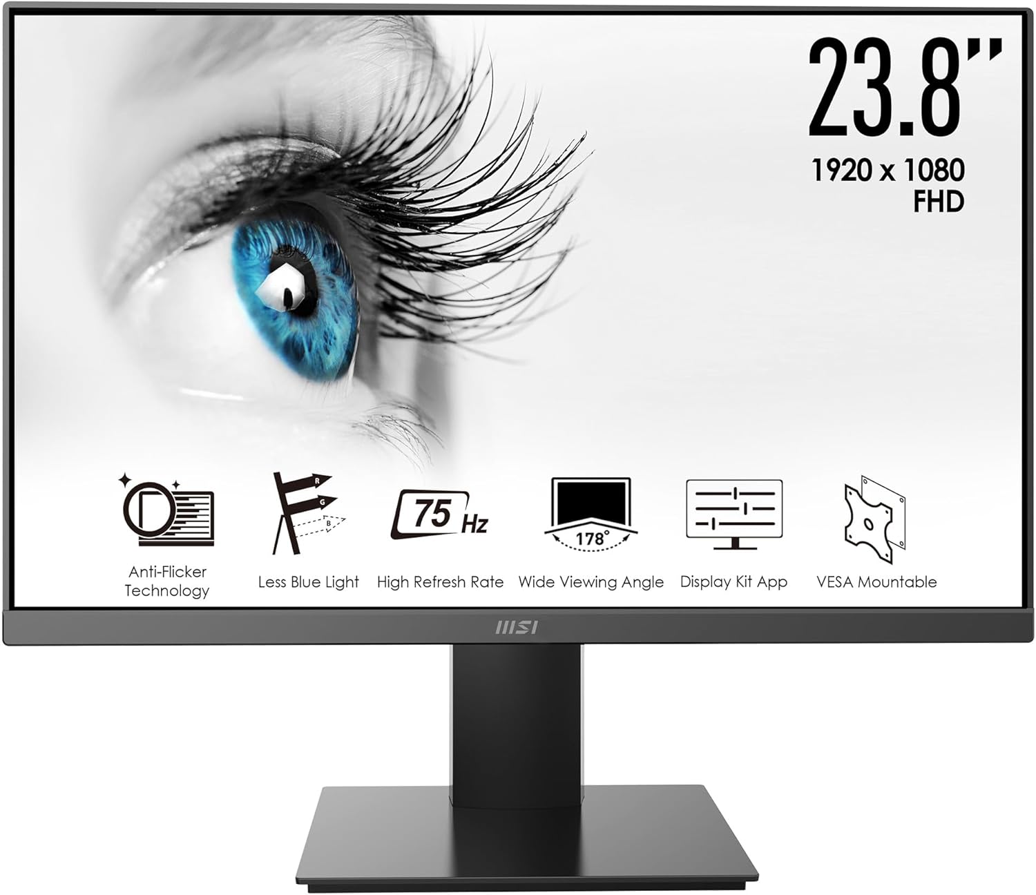 MSI Pro MP241X 24" Full HD 1080p Monitor, 75Hz — Computer Monitor