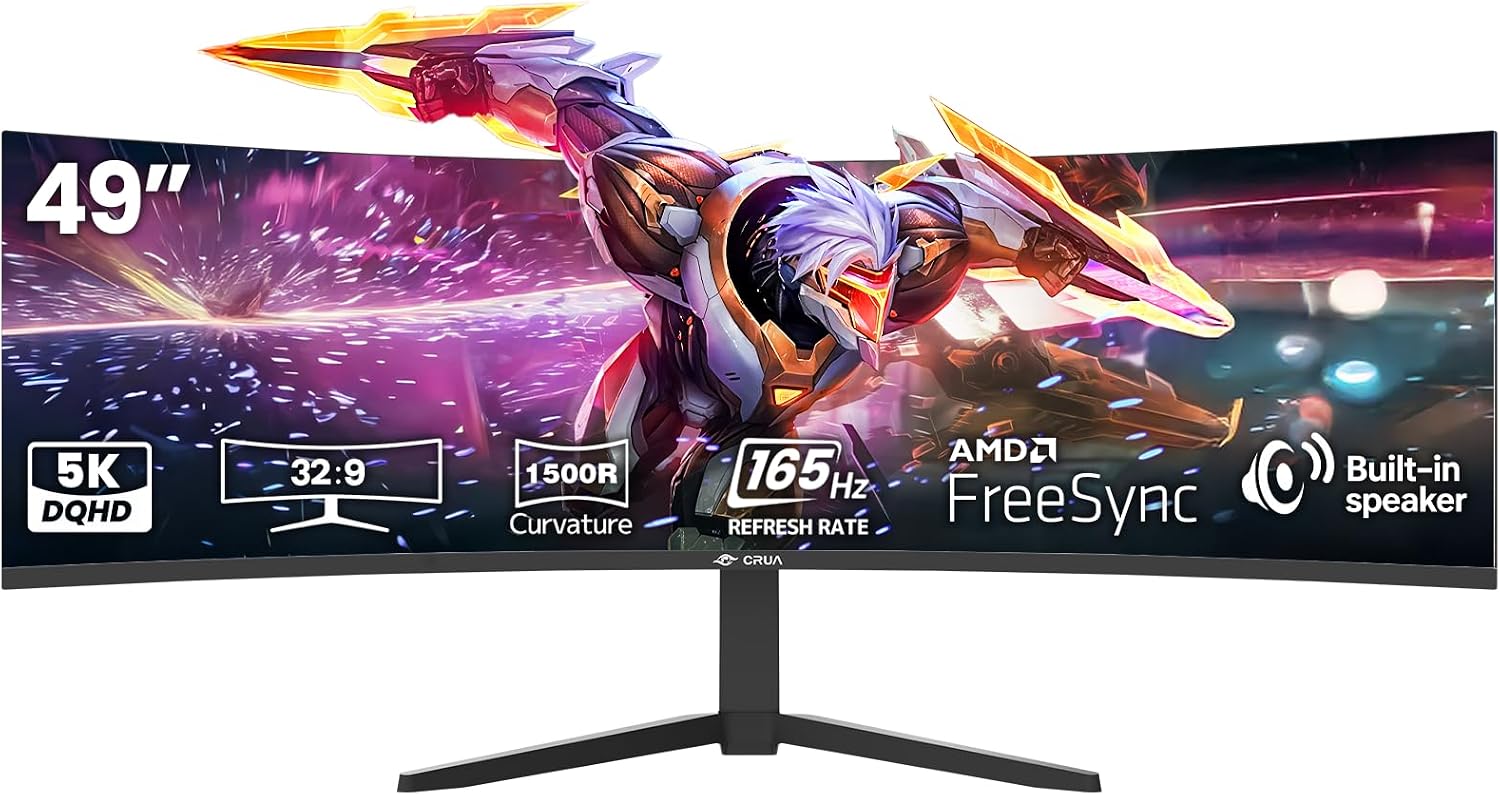 CRUA 49" Curved Gaming Monitor 165Hz 5120x1440 — Computer Monitor