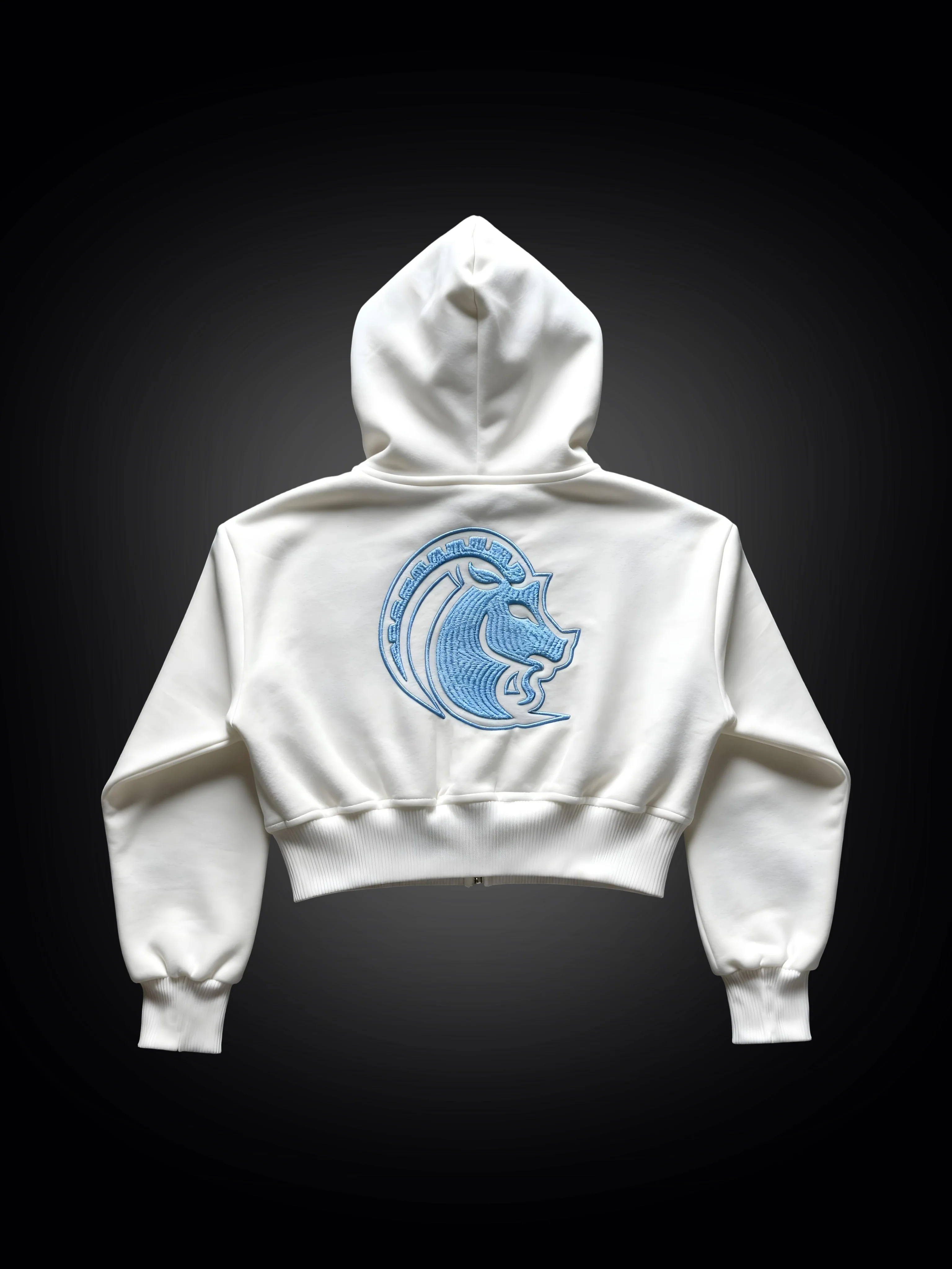Veste Crop Aura Signature de Capricorn Baby en Crème — Blousons et vestes légères