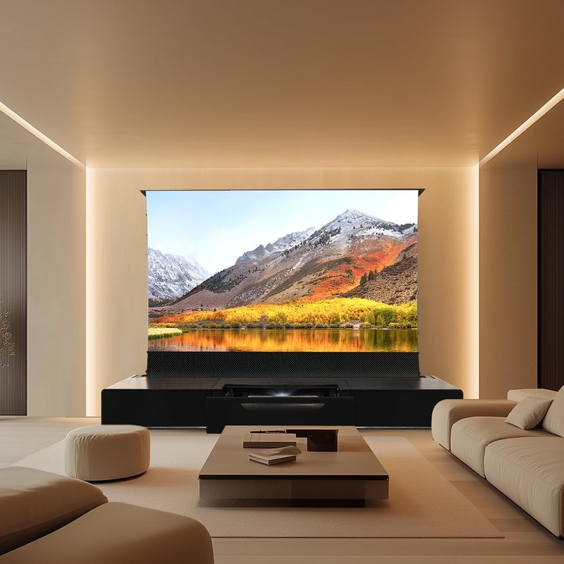 Shore Wood Grain TV Cabinet for Ultra Short Throw Projectors — Projector Screens