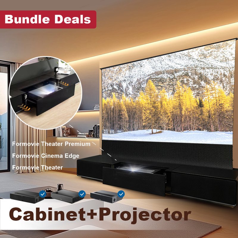 Shore Laser TV Cabinet and UST Projector Bundle - Pre-Assembled — Projector Screens