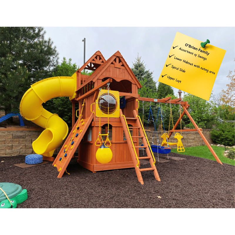 Playground One Turbo Deluxe Fort Combo 2 avec Skyloft et Enclos — Aires de jeu et balançoires