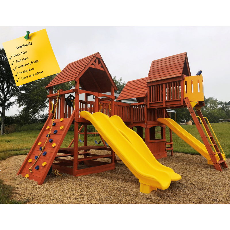 Playground One!® Ensemble de balançoires Turbo Deluxe Triple Shot — Aires de jeu et balançoires