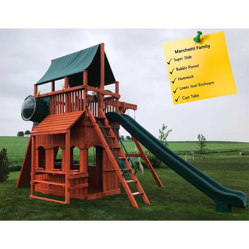Playground One Extreme Fort XL Combo avec toboggan et balançoire — Aires de jeu et balançoires