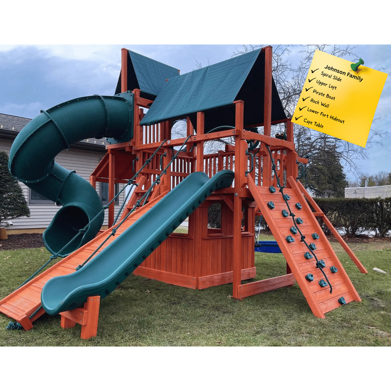 Fort Combo Turbo Deluxe 2 XL Playground One avec Skyloft — Aires de jeu et balançoires