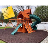 Playground One!® Deluxe Fort High Roller with Wood Roof