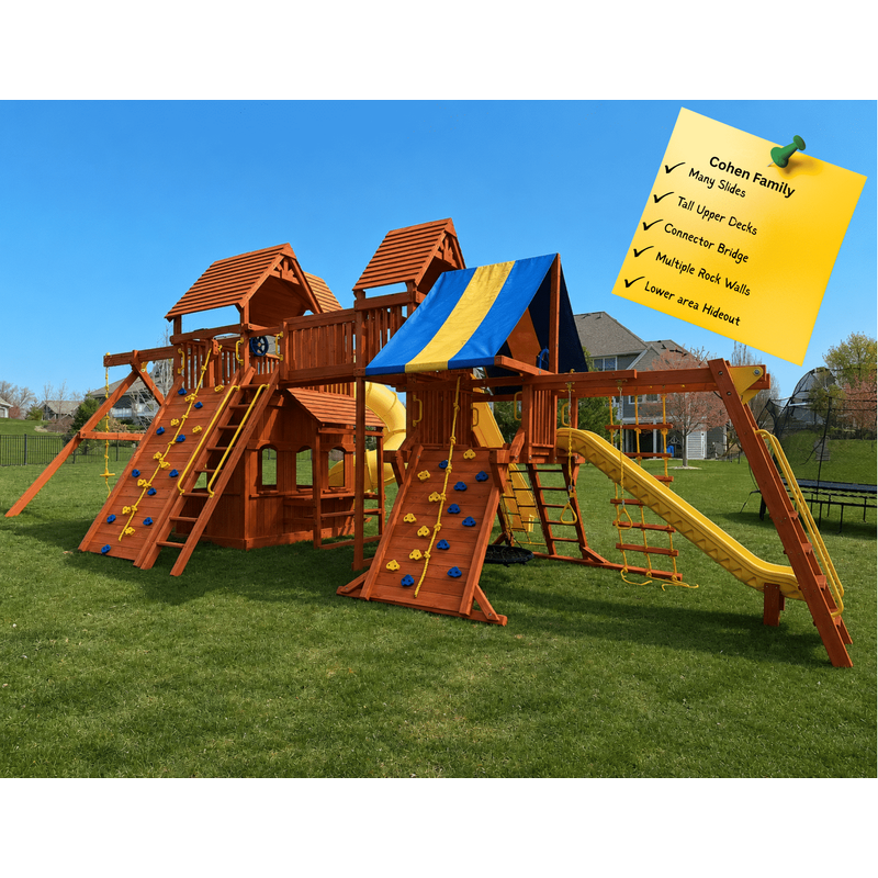 Playground One!® Cohen Family Creation (cc9) - Solid Green with Slide — Playground & Swing Sets