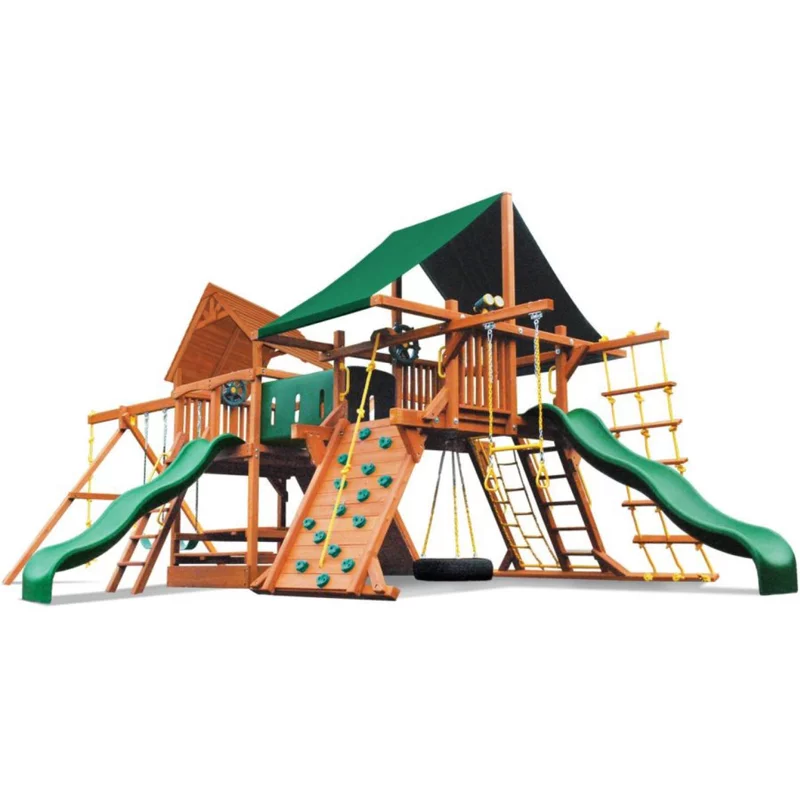 Deluxe Dual Maxed Out Swing Set - Blue Yellow — Playground & Swing Sets