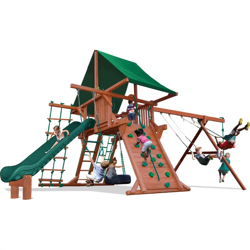 Turbo Deluxe Playcenter Combo 2 - Green Machine with Slide — Playground & Swing Sets