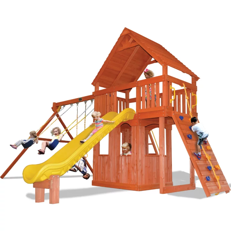 Turbo Original Fort Combo 2 XL Playhouse - Blue Yellow — Playground & Swing Sets