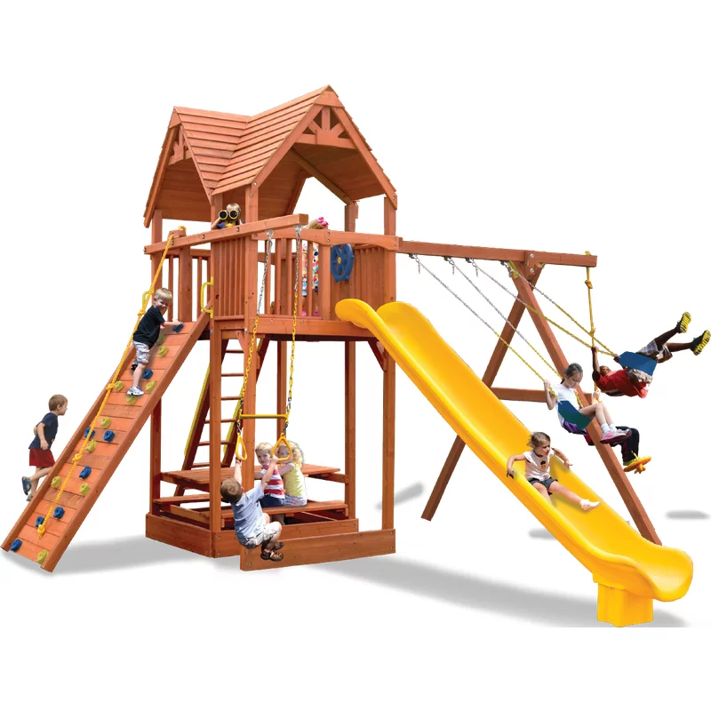 Playground One!® Supreme Fort Combo 2 XL avec toit en bois — Aires de jeu et balançoires