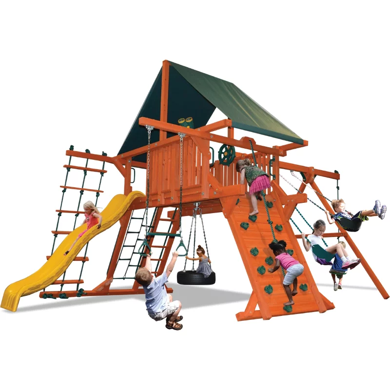 Playground One!® Combo de jeu Deluxe 2 XL - Bleu Jaune — Aires de jeu et balançoires