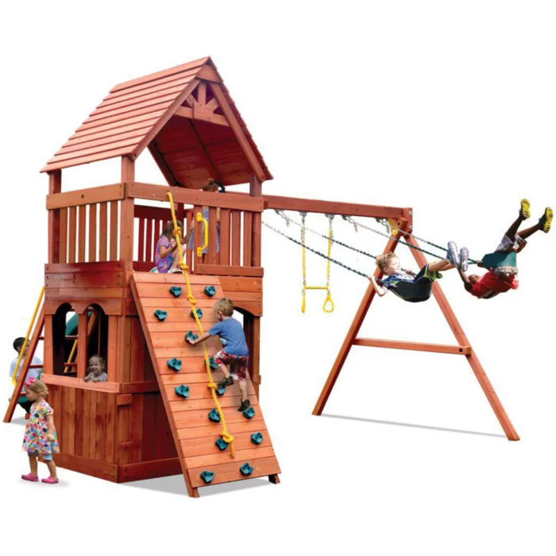 Turbo Original Fort with Lower Level Enclosure - Solid Green — Playground & Swing Sets