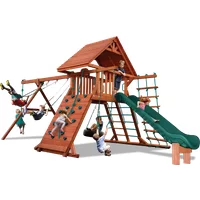 Turbo Original Playcenter Combo 2 with Wood Roof and Green Slide