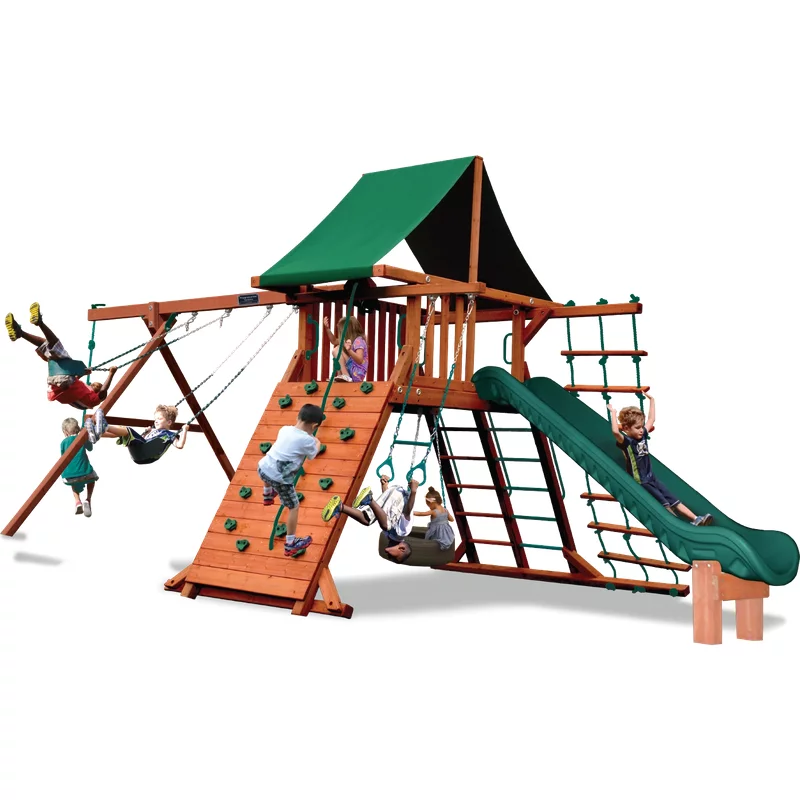 Turbo Original Playcenter Combo 2 - Solid Green with Slide — Playground & Swing Sets
