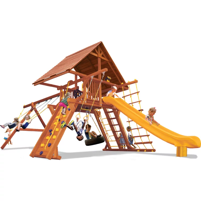 Playground One!® Combo Supreme Playcenter 2 avec toit en bois — Aires de jeu et balançoires