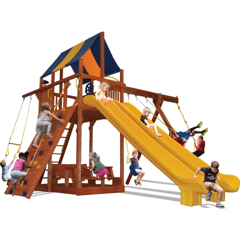Playground One!® Extreme Fort Double Trouble - Solid Green — Playground & Swing Sets