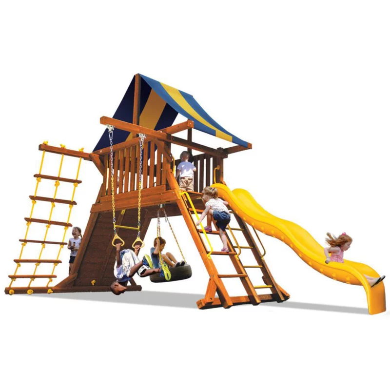 Playground One!® Original Playcenter Spacesaver 1 - Bleu Jaune — Aires de jeu et balançoires