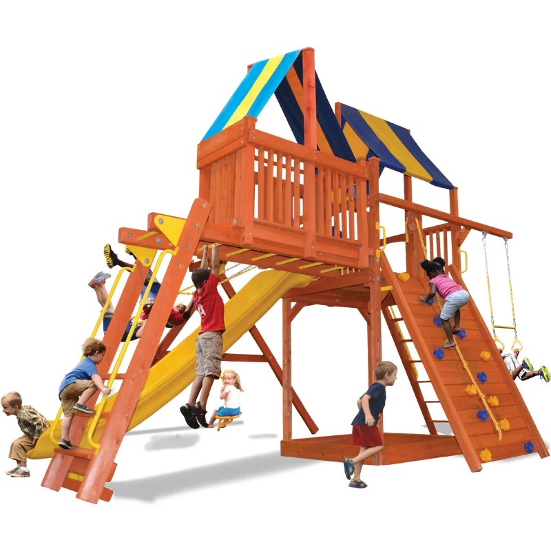 Playground One!® Supreme Fort Combo 4 - Bleu Jaune — Aires de jeu et balançoires