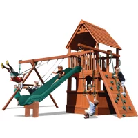 Turbo Deluxe Fort with Lower Level Playhouse - Solid Green