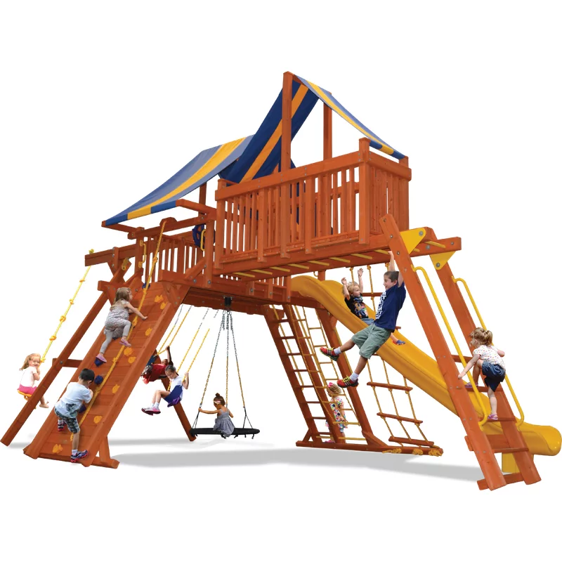 Playground One!® Extreme Playcenter Combo 4 - Vert avec toboggan jaune