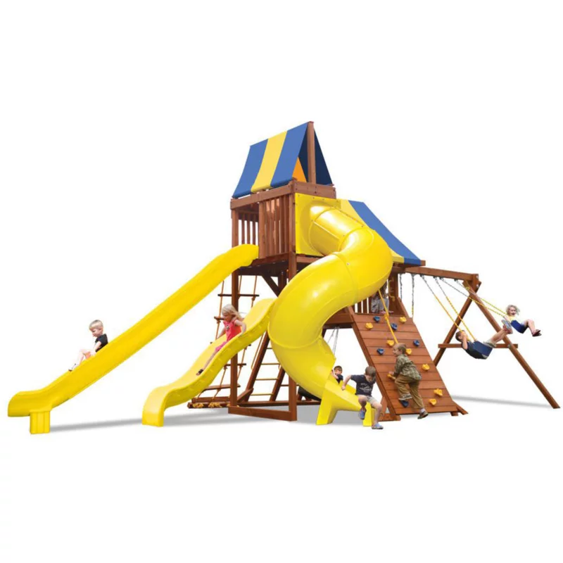 Playground One! Original Playcenter Triple Jackpot - Green with Yellow Slides